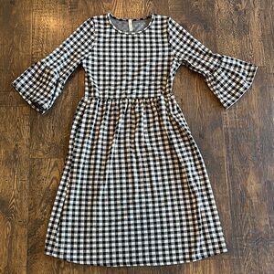 Orange Creek Black and White Gingham Dress
